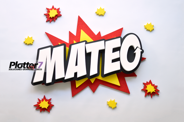 Nombre Explosivo tipo Comics | Diseño Exclusivo de Plotter7