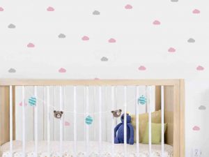 Patrón de Nubecitas para dormitorio | Vinilos decorativos