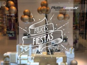 Alternative view of Felices Fiestas | Calcos Vidrieras NAVIDAD | Vinilos Decorativos