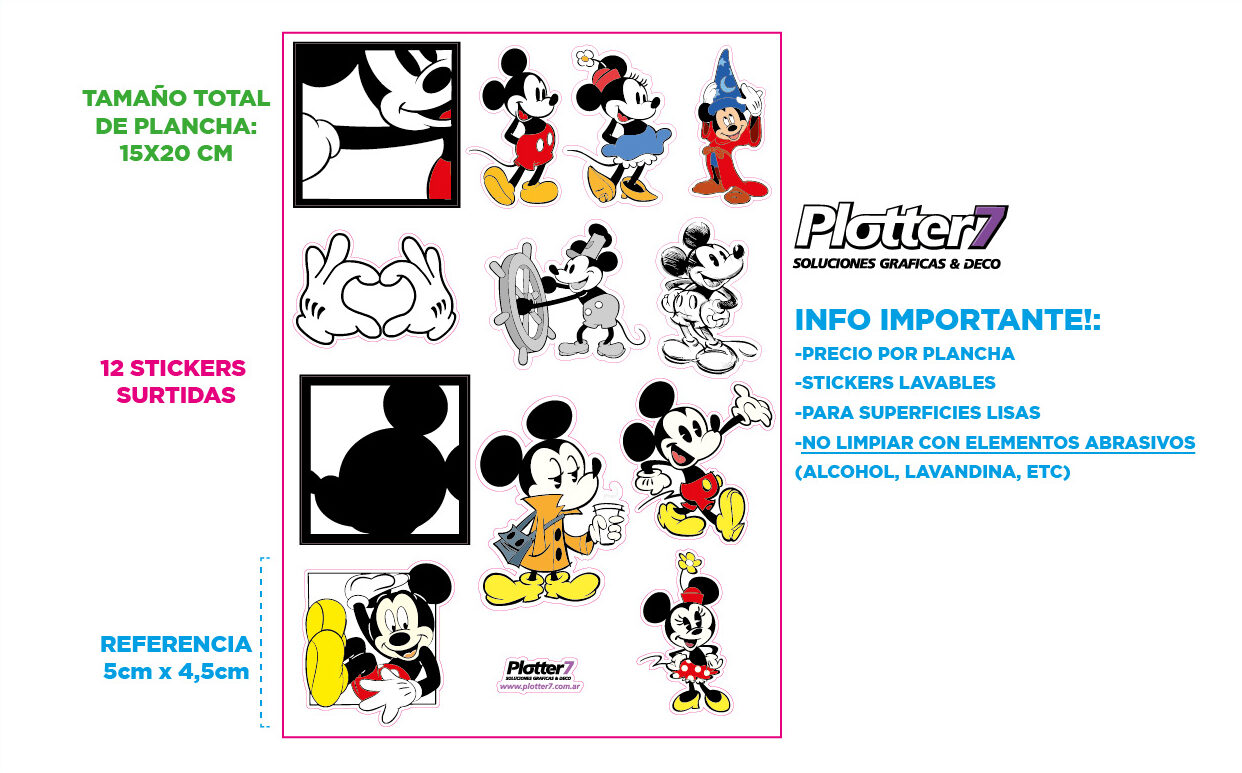 stickers Mickey Mouse autoadesivos | Plotter7