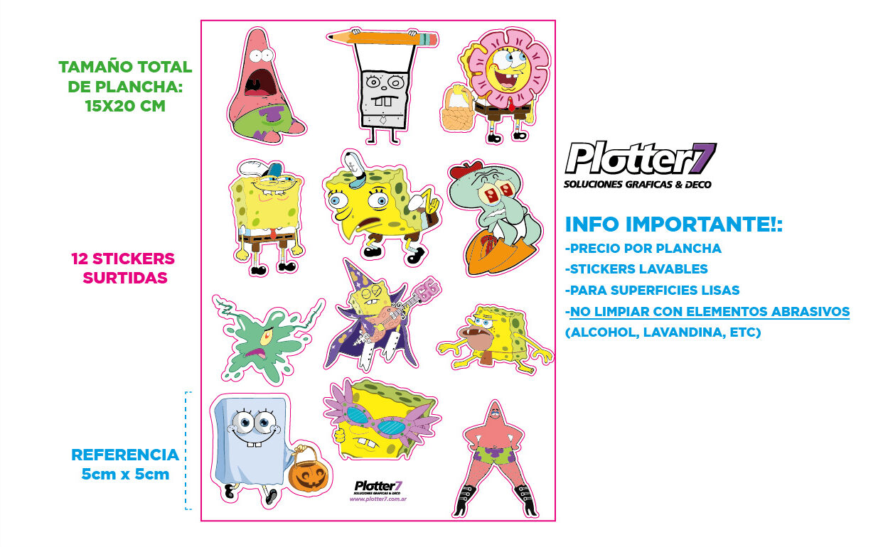 Stickers bob esponja autoadesivos | Plotter7