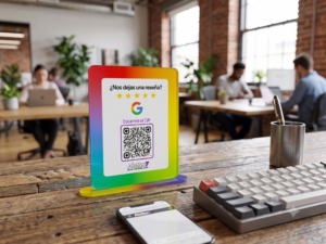 Exhibidor Acrílico Personalizado de QR para Reseñas de Google | Plotter7