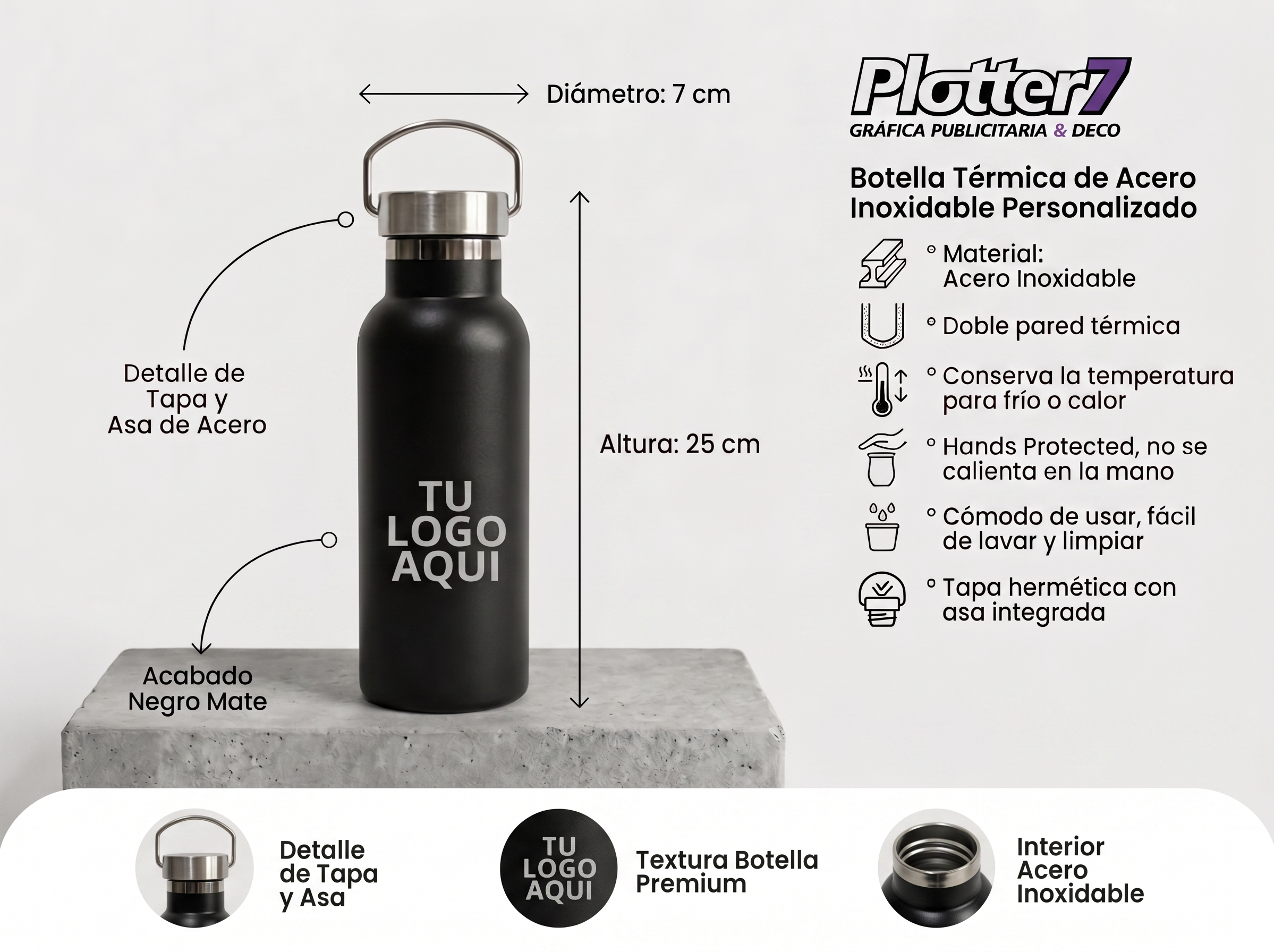 botella termica con grabado perosnalizado | Plotter7