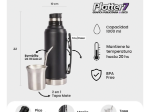Termo System Premium con tapa Mate de aluminio | Plotter7
