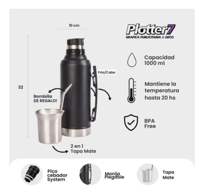Termo System Premium con tapa Mate de aluminio | Plotter7