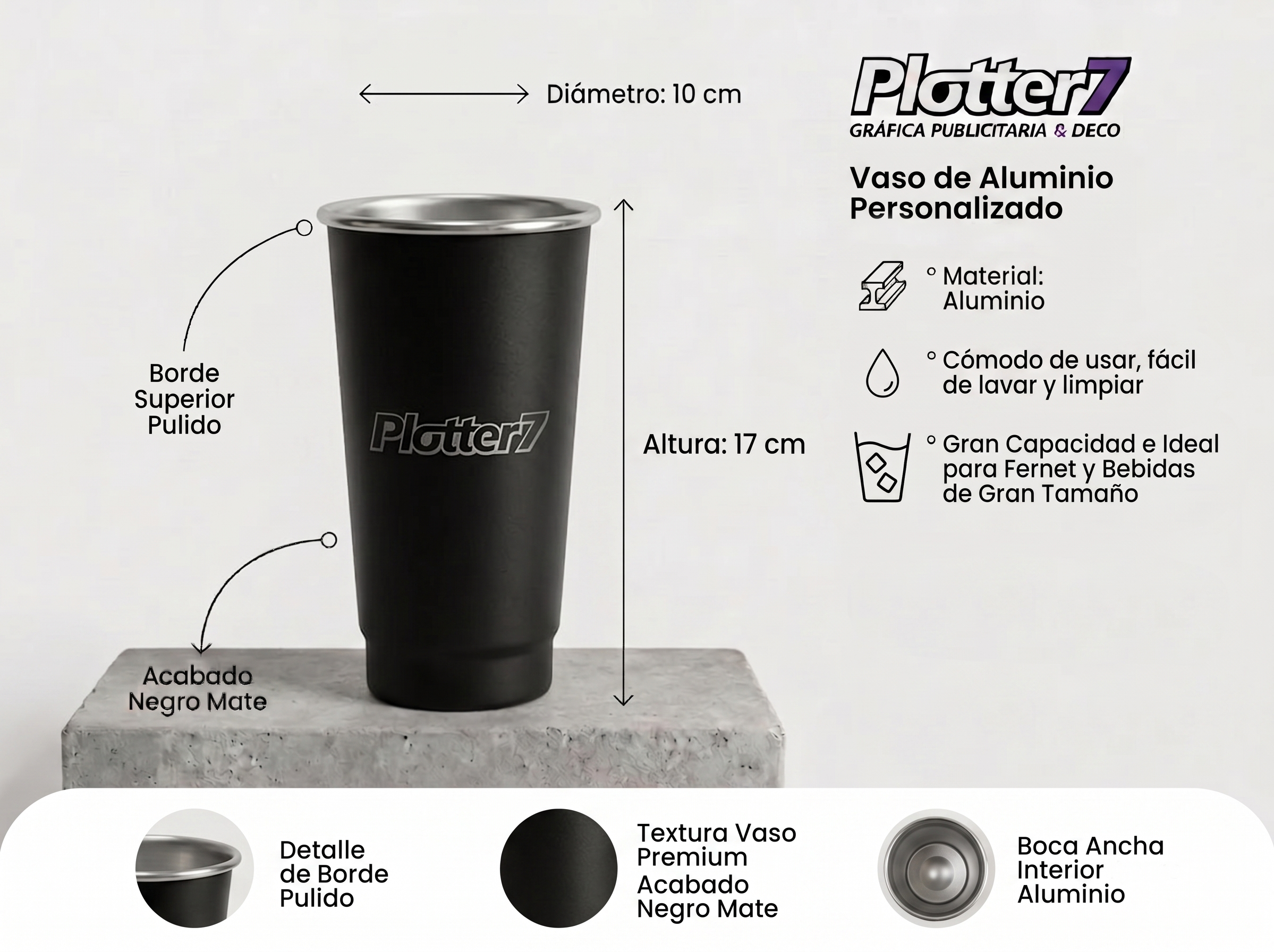 vaso fernetero con grabado perosnalizado | Plotter7