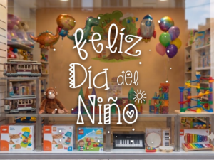 Día del niño- calco decorativa para vidriera - Plotter 7